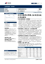 2020业绩快报点评：加回业绩符合预期，Q4恢复迅速订单高增长