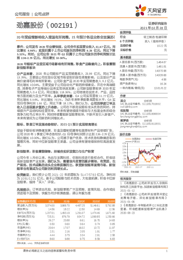 20年受疫情影响收入增速有所调整，21年预计各项业务全面复苏！