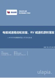 公司深度报告：电驱减速箱齿轮放量，RV减速机厚积薄发