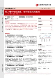 中顺洁柔点评报告：收入增长环比提速，低价囤浆保障盈利