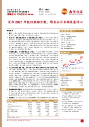 发布2021年股权激励方案，彰显公司长期发展信心