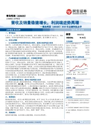 2020年业绩快报点评：营收及销量稳健增长，利润端逆势高增