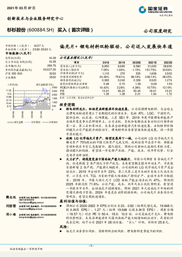 偏光片+锂电材料双轮驱动，公司迈入发展快车道