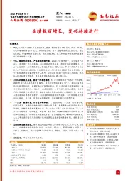 业绩靓丽增长，复兴持续进行