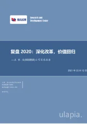 公司深度报告:复盘2020:深化改革,价值回归