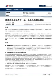 重大事件快评:跨境物流领域再下一城,成长之路稳扎稳打