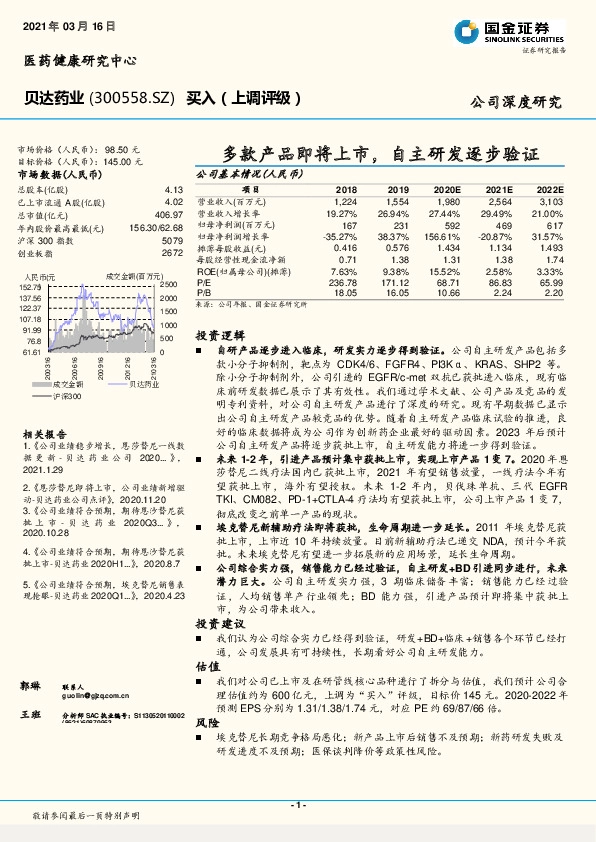 多款产品即将上市，自主研发逐步验证