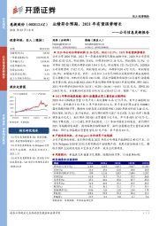 公司信息更新报告：业绩符合预期，2021年有望强势增长