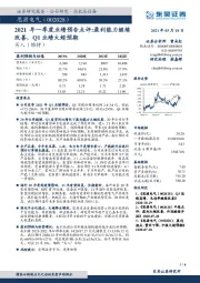 2021年一季度业绩预告点评:盈利能力继续改善,Q1业绩大超预期