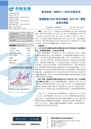 2020年报点评：疫情影响2020年交付验收，2021年一季度业务已恢复