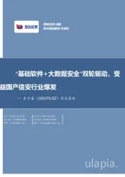 深度报告:“基础软件+大数据安全”双轮驱动,受益国产信安行业爆发