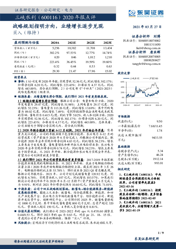 2020年报点评：战略规划指明方向，业绩增长逐步兑现
