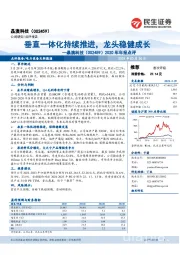 2020年年报点评:垂直一体化持续推进,龙头稳健成长