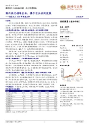 扬农化工2020年年报点评:国内农化领军企业,携手巨头共同发展