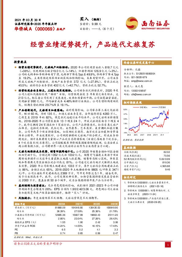 2020年年报点评：经营业绩逆势提升，产品迭代文旅复苏