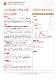 定增落地夯实研运优势，一季报业绩预告亮眼