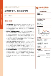 2020年报点评：业绩稳步增长，新药放量可期