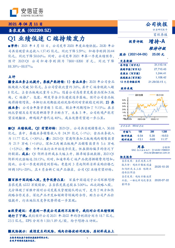 Q1业绩低迷 C端持续发力