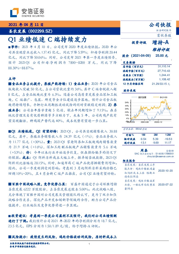 Q1业绩低迷 C端持续发力