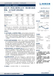 2021年1季度业绩预告点评:营收增长略超预期,全年高景气厚积薄发