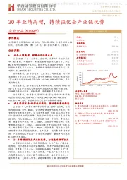 20年业绩高增，持续强化全产业链优势