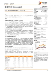 2021年Q1业绩同比增长721%-751%