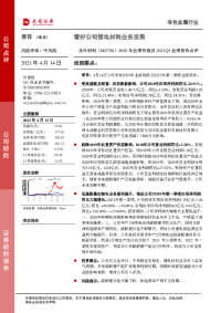 2020年业绩快报及2021Q1业绩预告点评:看好公司锂电材料业务发展