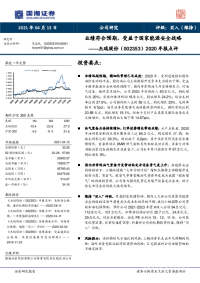 2020年报点评:业绩符合预期,受益于国家能源安全战略