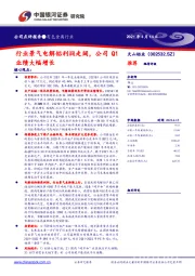行业景气电解铝利润走阔,公司Q1业绩大幅增长