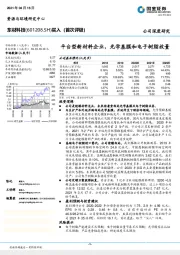 平台型新材料企业，光学基膜和电子树脂放量