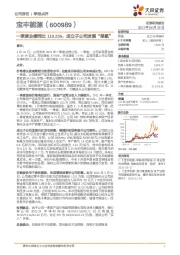 一季度业绩同比110.25%，成立子公司发展“绿氢”