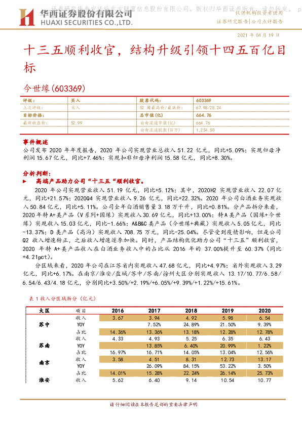 十三五顺利收官，结构升级引领十四五百亿目标
