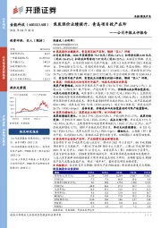 公司年报点评报告:焦炭涨价业绩提升,青岛项目投产在即