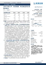 2020年报点评:报表稳健,既有数量更有质量的增长
