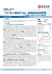 2021年一季报点评:21Q1收入端迎开门红,短期盈利承压明显