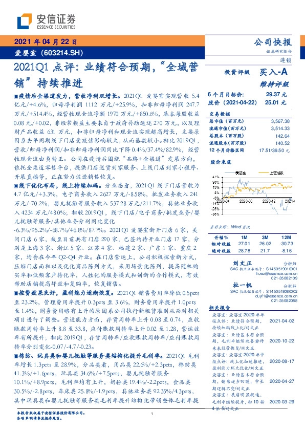 2021Q1点评：业绩符合预期，“全域营销”持续推进