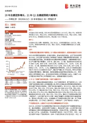 20年年报&21年一季报点评：20年业绩逆势增长，21年Q1业绩超预期大幅增长