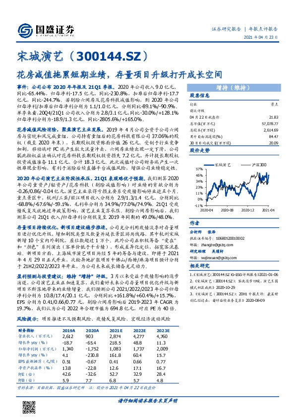 花房减值拖累短期业绩，存量项目升级打开成长空间