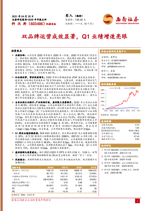 双品牌运营成效显著，Q1业绩增速亮眼