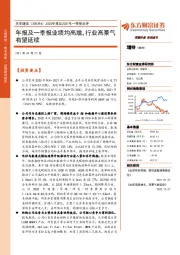 2020年报及2021年一季报点评：年报及一季报业绩均高增，行业高景气有望延续