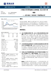 年报季报点评：一季度扣非利润高增主业渐恢复 关注2021新增量