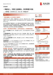 2021年一季报点评：一季度收入、利润三位数增长，净利率提升明显