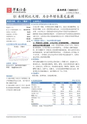 Q1业绩同比大增，为全年增长奠定基调