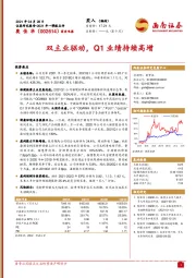 双主业驱动，Q1业绩持续高增