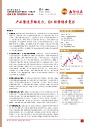 产品渠道多维发力，Q1经营稳步复苏