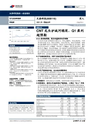 2021年一季报点评：CNT龙头护城河稳固，Q1盈利超预期
