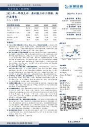 2021年一季报点评：盈利能力好于预期，海外高增长