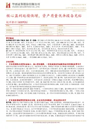 核心盈利延续快增，资产质量优异拨备充裕