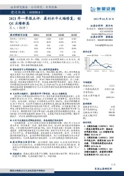 2021年一季报点评:盈利水平大幅修复,创Q1业绩新高