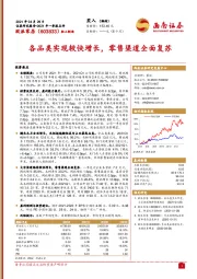 各品类实现较快增长，零售渠道全面复苏